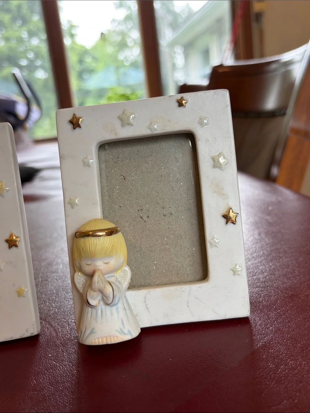 Pair of Praying Angel Ceramic Photo Frames